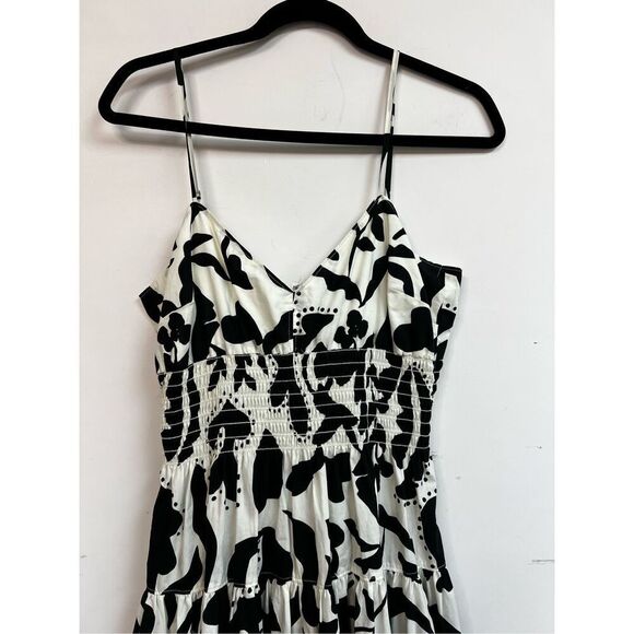 La Ligne Women's Black White Sleeveless Cotton Bee Midi Dress Size XL NWOT - Picture 6 of 10